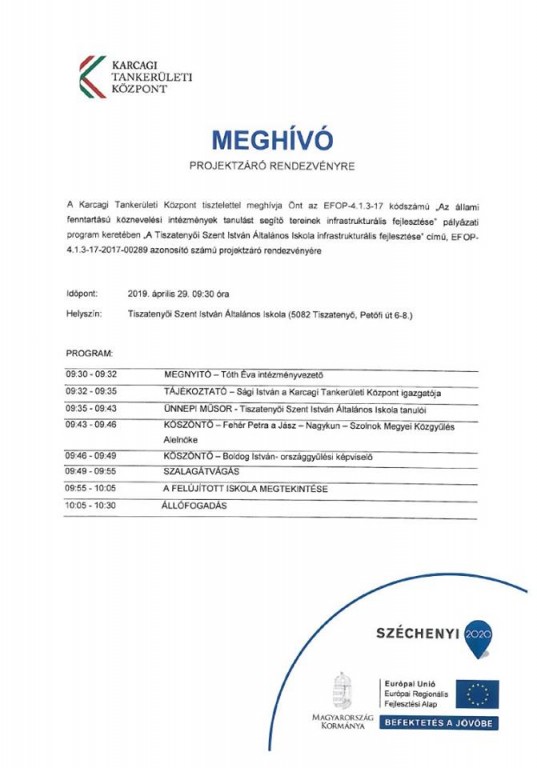 Meghívó projektzáró rendezvényre